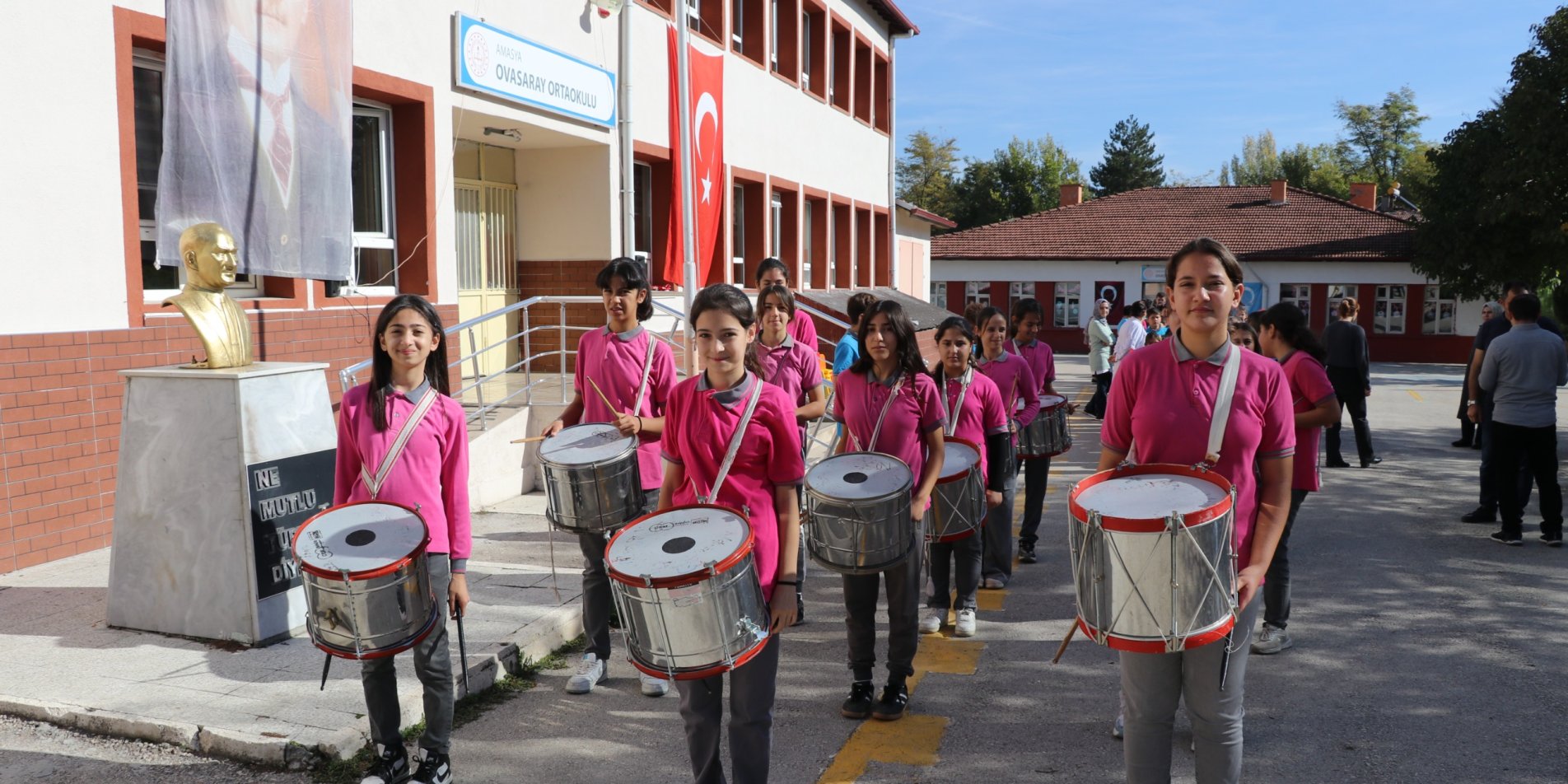 Amasya'da Köy Okulu Öğrencileri, 29 Ekim Cumhuriyet Bayramı İçin Bando Takımı Kurdu